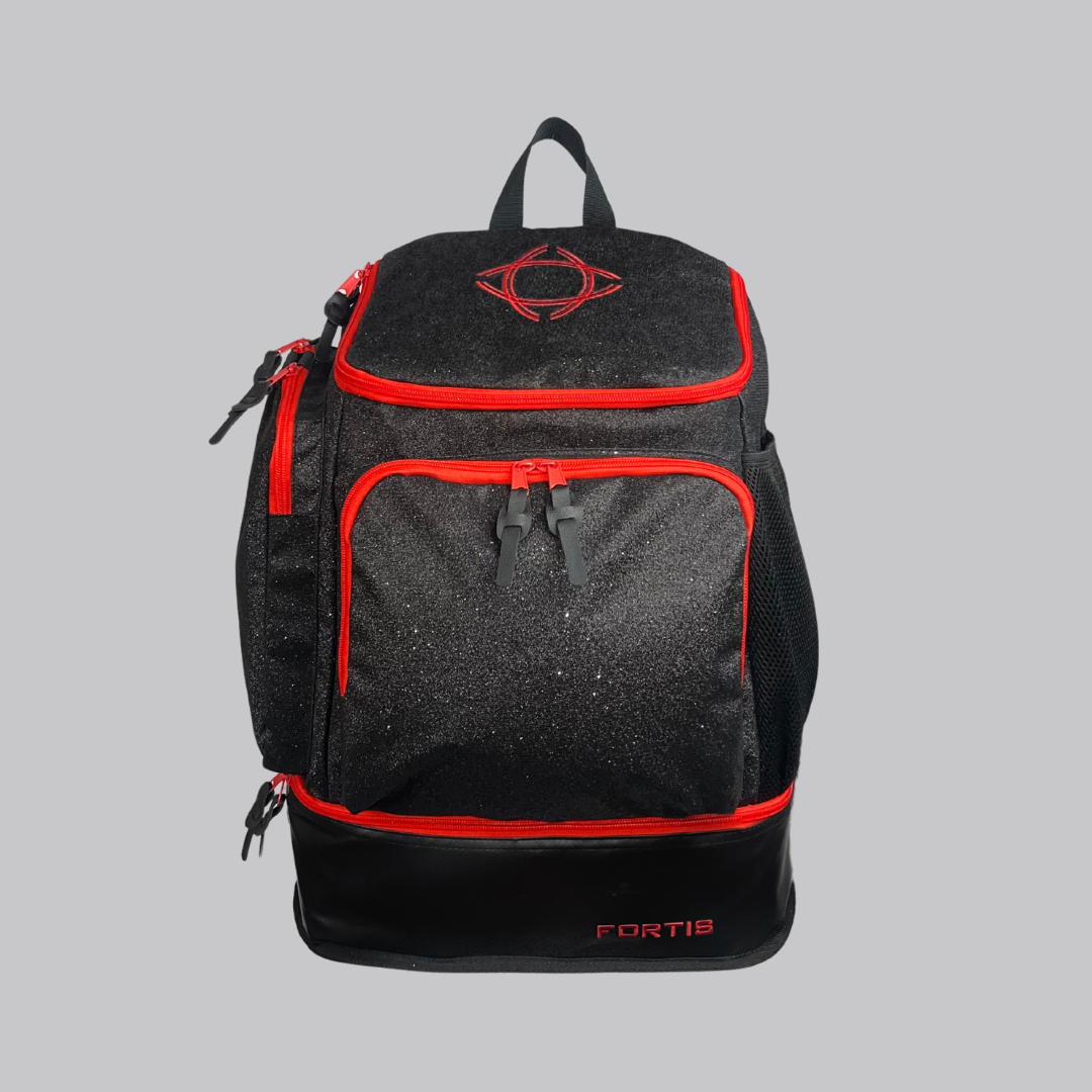 Fortis Backpack -Black Sparkle/Red