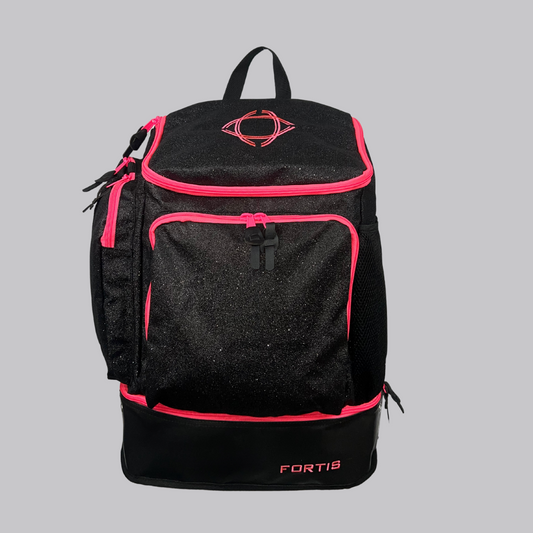 Fortis Backpack - Black Sparkle/Pink