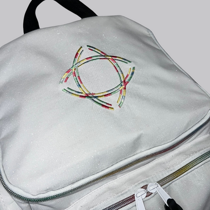 Fortis Backpack- White Sparkle/ Rainbow