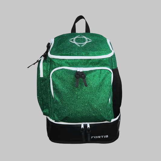 Fortis Backpack- Green sparkle/White