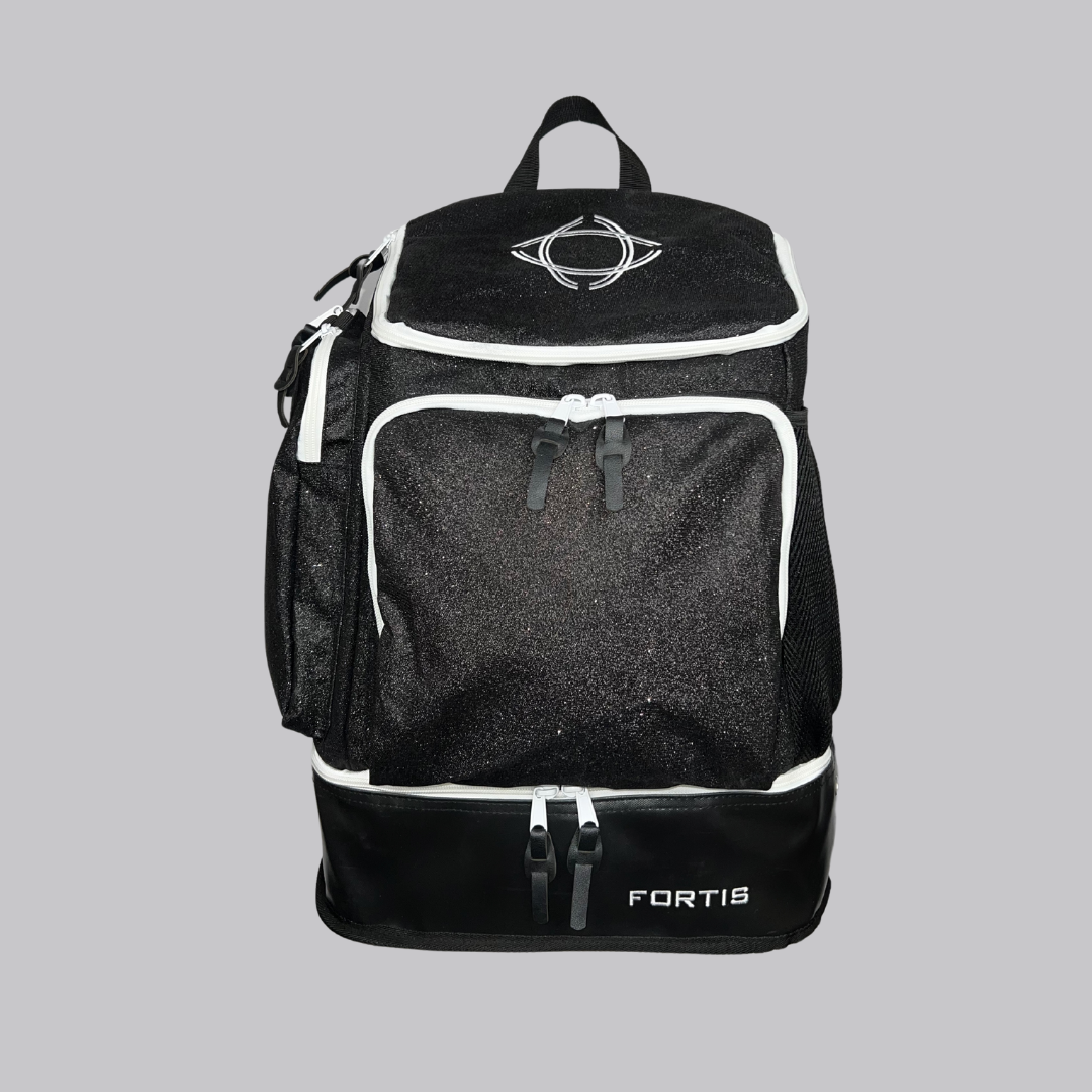 Fortis Backpack - Black Sparkle/White