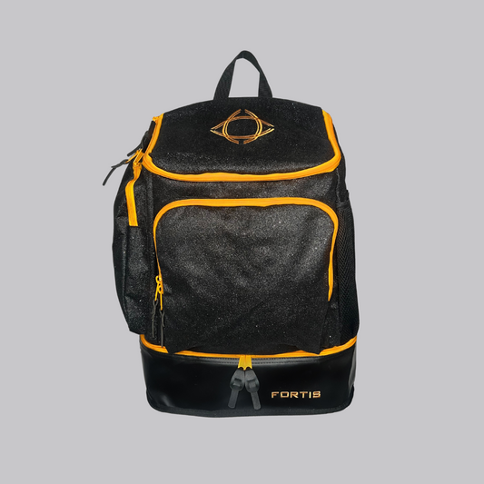 Fortis Backpack - Black Sparkle/Orange